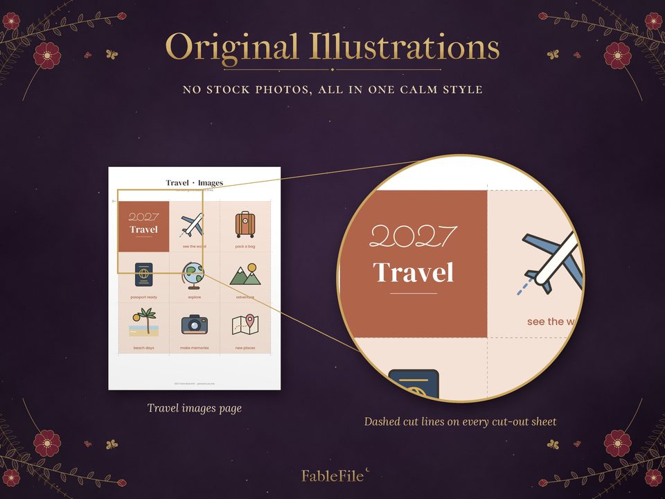 2027 Vision Board Kit: detail illustrations