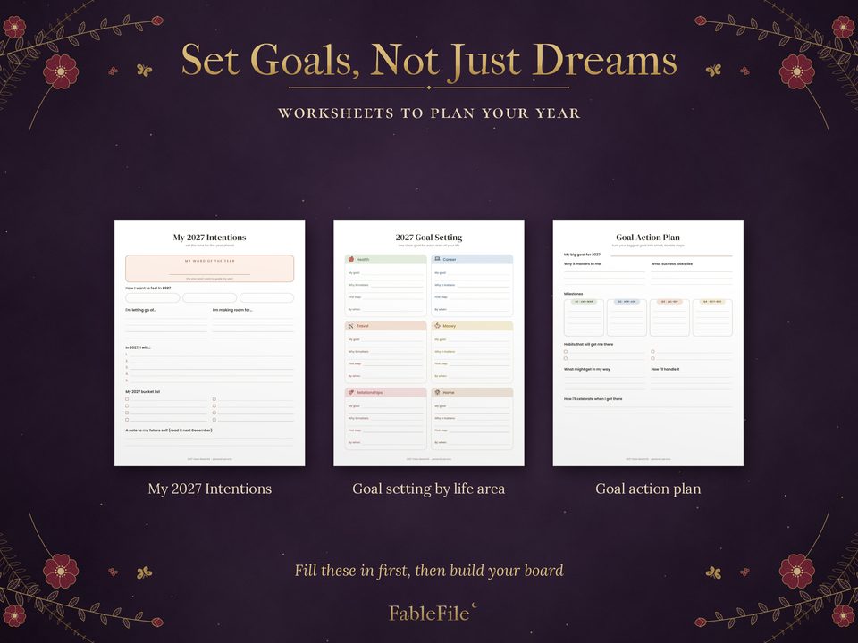 2027 Vision Board Kit: intentions and goals