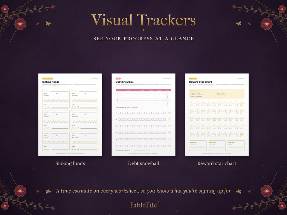 ADHD-Friendly Budget Planner: visual trackers