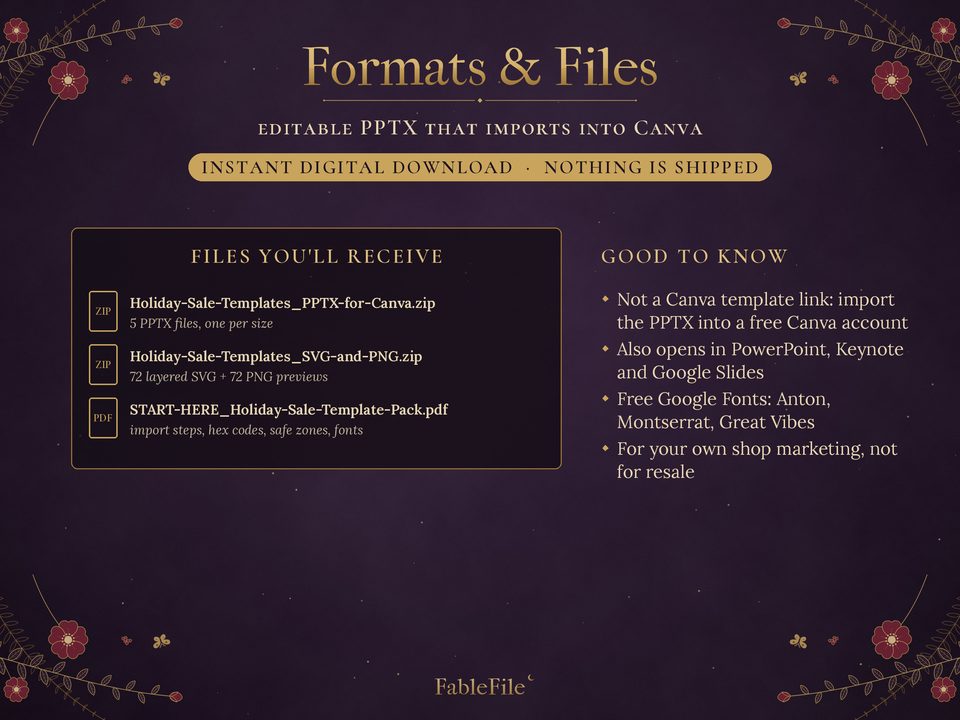 Black Friday Social Media Templates: formats and files