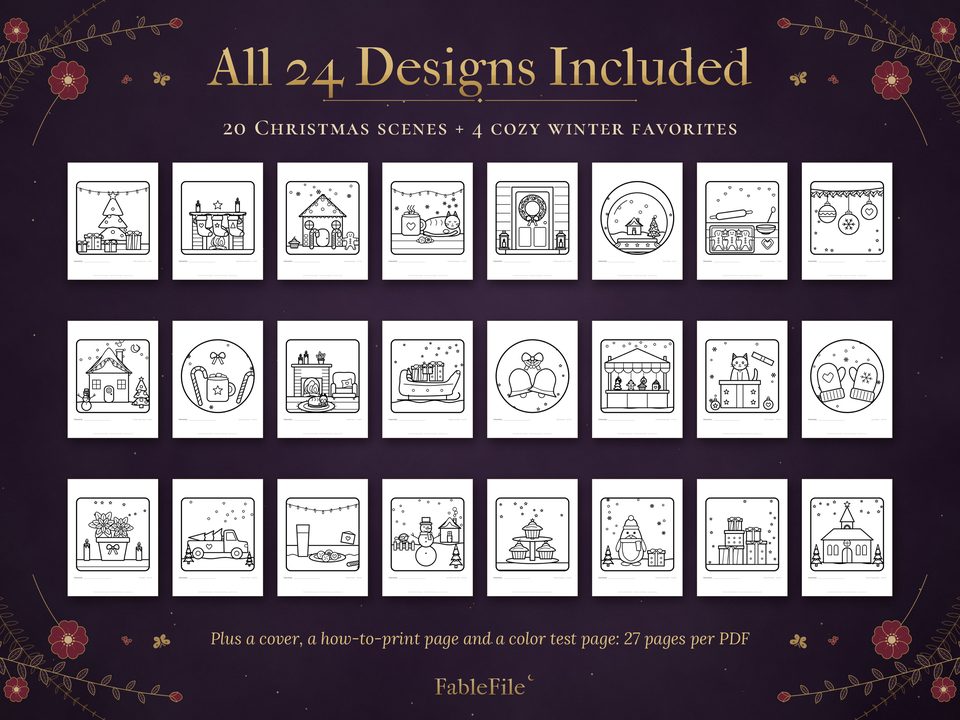 Christmas Coloring Pages: all 24 designs