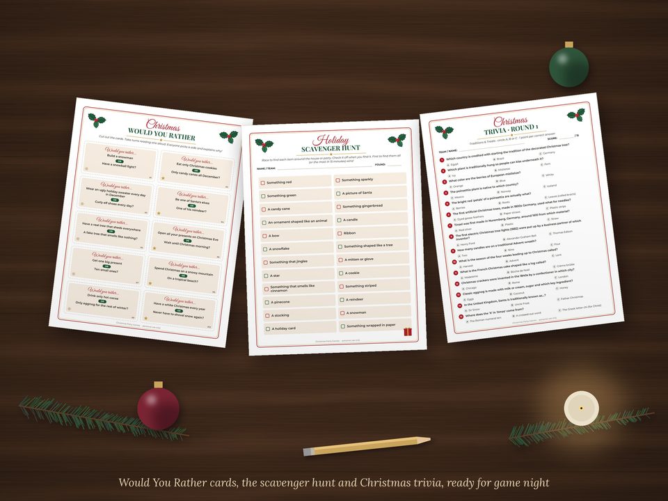 Christmas Party Games: styled game night