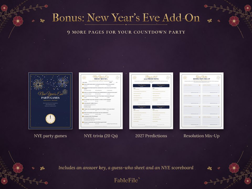 Christmas Party Games: New Year's Eve add on