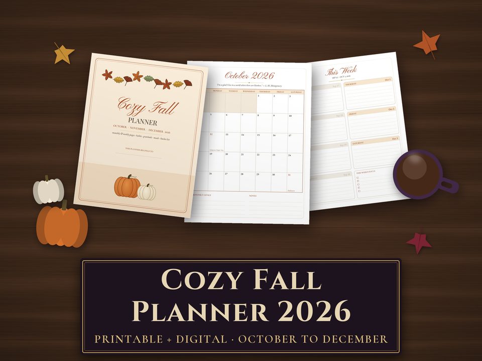 Cozy Fall Planner 2026: cover image