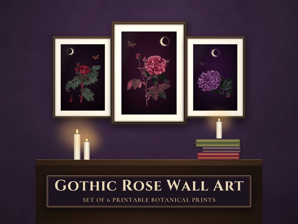 Redouté Gothic Rose Wall Art: cover image